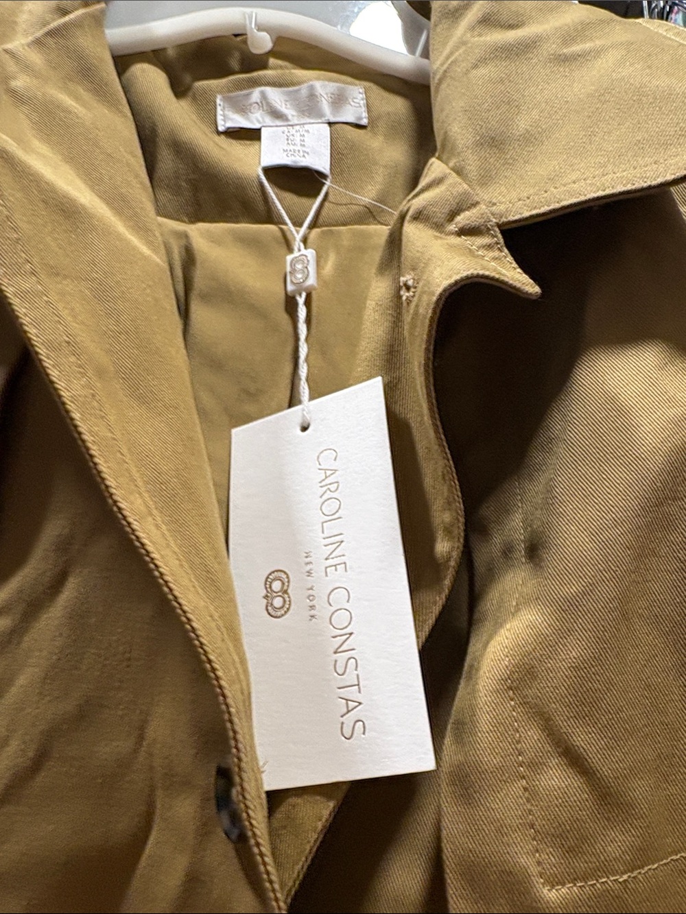 Caroline Constas Cropped Cape-Detail Jacket in Khaki NWT - Picture 7 of 8